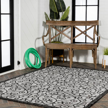 Madrid Vintage Filigree Textured Weave Indoor/outdoor Area Rug